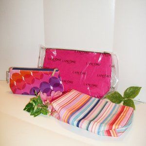 LANCOME & CLINIQUE Cosmetic Bags Set of 3 NWOT